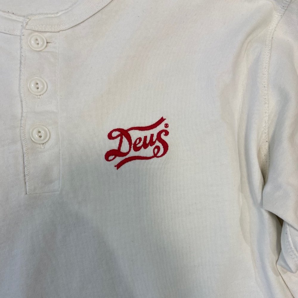 White Mens Deus Ex Machina Henley shirt